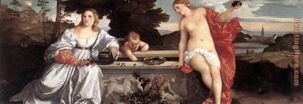Sacred and Profane Love painting - Titian Sacred and Profane Love art painting
